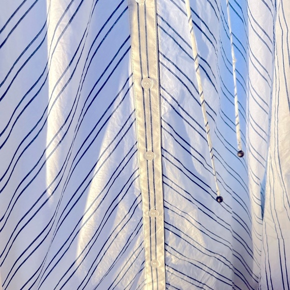 🌟FREE PEOPLE Easy Breezy Midi Dress, Sz.L., Ivory Combo, Lovely Navy Stripes 🌻 - Picture 11 of 15